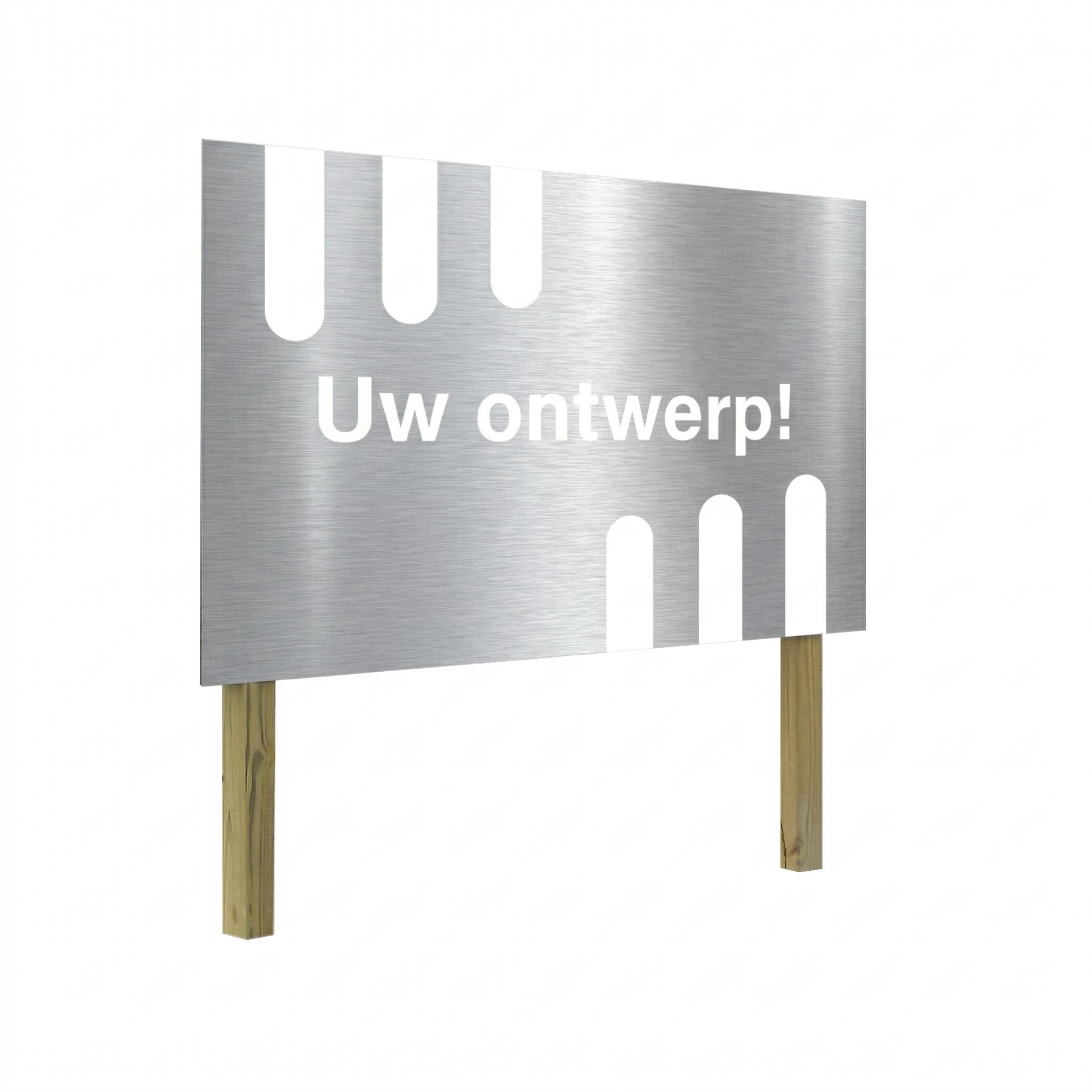 Geborsteld aluminium reclame bord